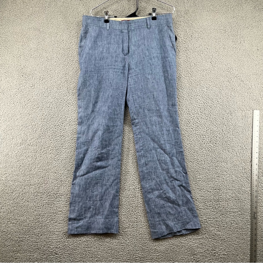 2658 MaxMara Blue Linen Blend Pants Size 8